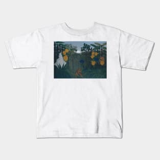 The Repast of the Lion by Henri Rousseau Kids T-Shirt